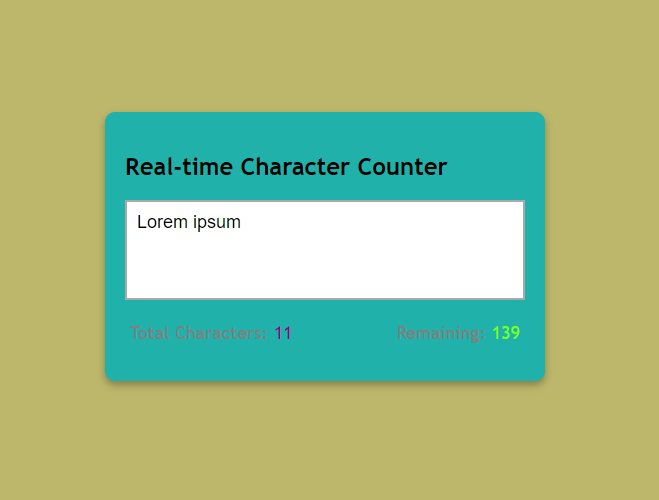 Real-time Character Counter